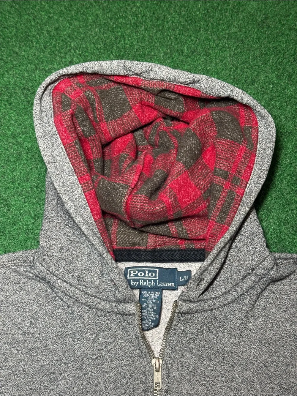 Polo Ralph Lauren Vintage Zip Up Hoodie M/L Boxy 24x25 Talon Zipper Sweatshirt